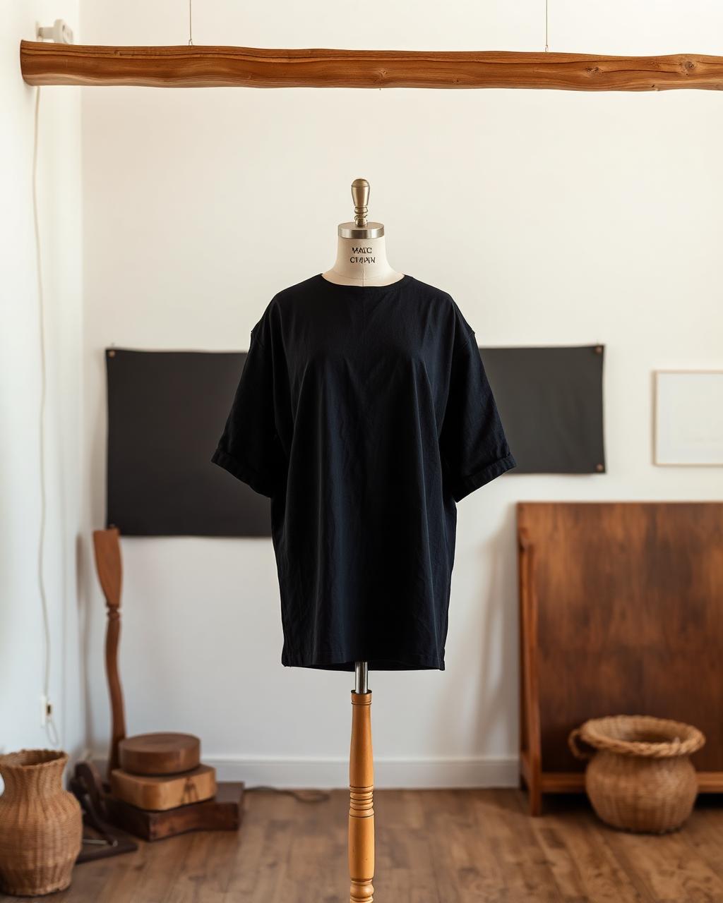 Vestido Estructura Nº 12 — Lino Negro Prensado